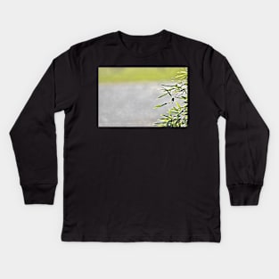 Bamboo Leaves Border Kids Long Sleeve T-Shirt